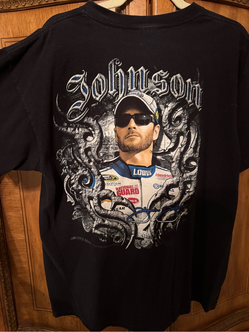 Chase Authentics Black Graphic Tee with Blue Accents